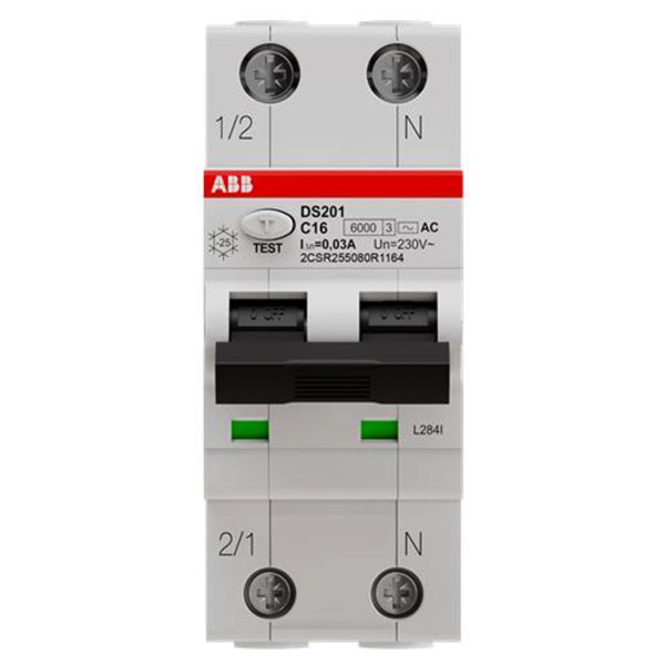 2CSR255080R1164 | ABB DS201 C16 AC30 Residual Current Circuit Breaker with Overcurrent Protection