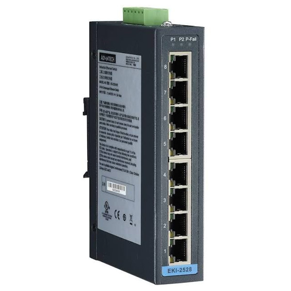 EKI-2528 | Advantech 8-port Unmanaged Industrial Ethernet Switch