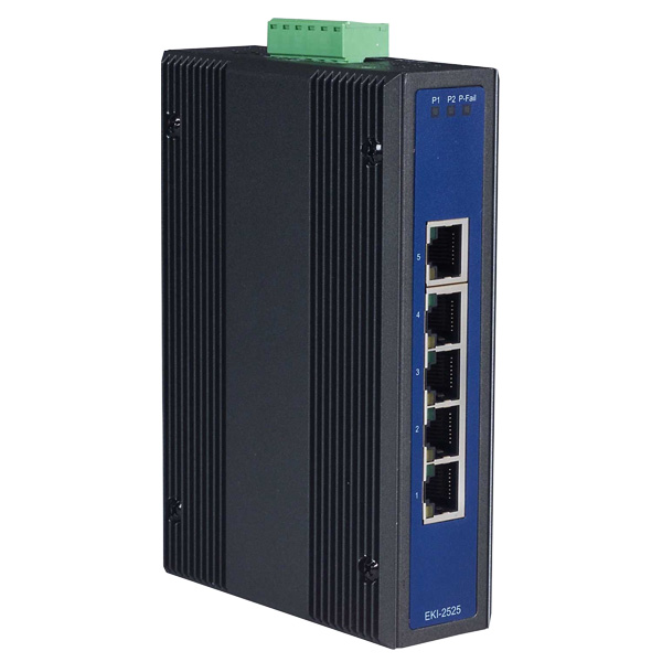 EKI-2525 | Advantech 5-port Unmanaged Industrial Ethernet Switch