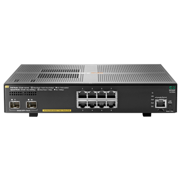 JL258A | HPE Aruba Networking 2930F 8G PoE+ 2SFP+ Switch