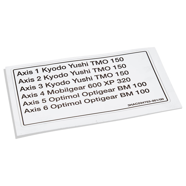 3HAC034753-001 | ABB Label Oil Quality