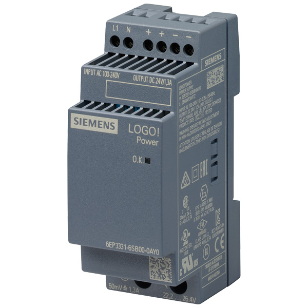 6EP3331-6SB00-0AY0 | Siemens LOGO! POWER 24 V / 1.3 A Stabilized Power Supply