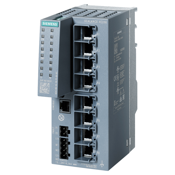 6GK5208-0BA00-2AC2 | Siemens SCALANCE XC208 Managed Layer 2 IE Switch