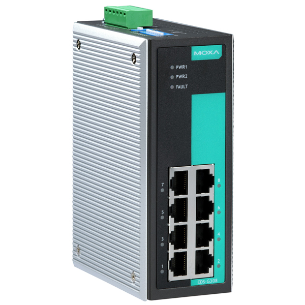 EDS-G308-2SFP | MOXA Unmanaged Full Gigabit Ethernet Switch