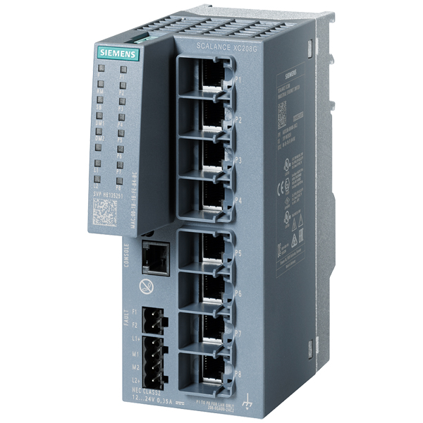 6GK5208-0GA00-2AC2 | Siemens SCALANCE XC208G Manageable Layer 2 IE Switch