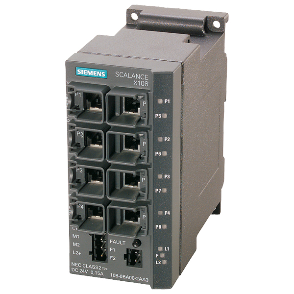 6GK5108-0BA00-2AA3 | Siemens SCALANCE X108 Unmanaged IE Switch