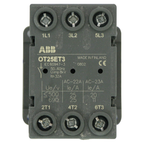 OT25ET3 | ABB 3 Pole Door Non-Fused Switch Disconnector