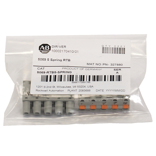 5069-RTB5-SPRING | Allen Bradley 5069 5 pin Spring Removable Terminal Block