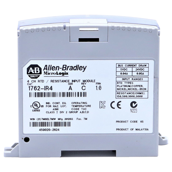 1762-IR4/A | Allen Bradley MicroLogix 1200 RTD/Resistance Input Module