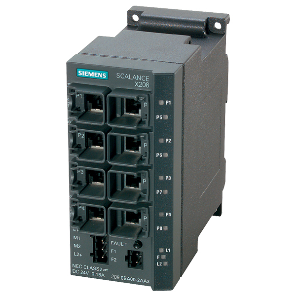 6GK5208-0BA10-2AA3 | Siemens SCALANCE X208 Manageable Industrial Ethernet Switch