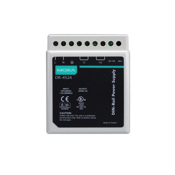 DR-4524 | MOXA 45W/2A DIN-rail 24 VDC Power Supply