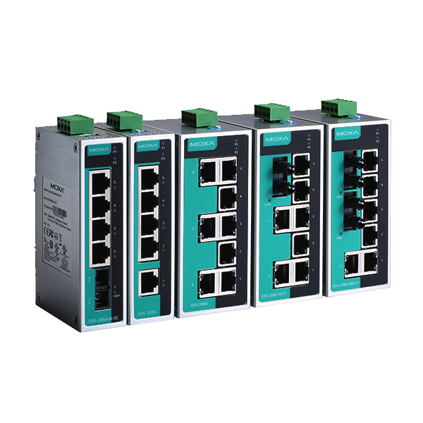 EDS-208A | MOXA 5 and 8-port Unmanaged Ethernet Switches